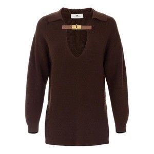 Elisabetta Franchi Deep V-Neck Knit Sweater - NWT